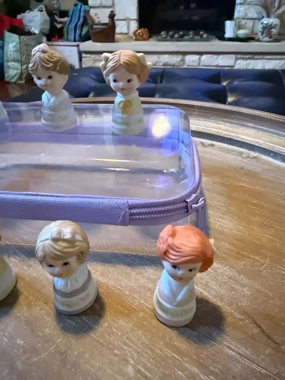 Enesco Days of the Week Porcelain Thimbles Set